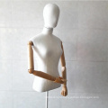 Fashion Female Mannequin With Wooden Arms DL278 Upper Body Fabric Display Dummy For Sale